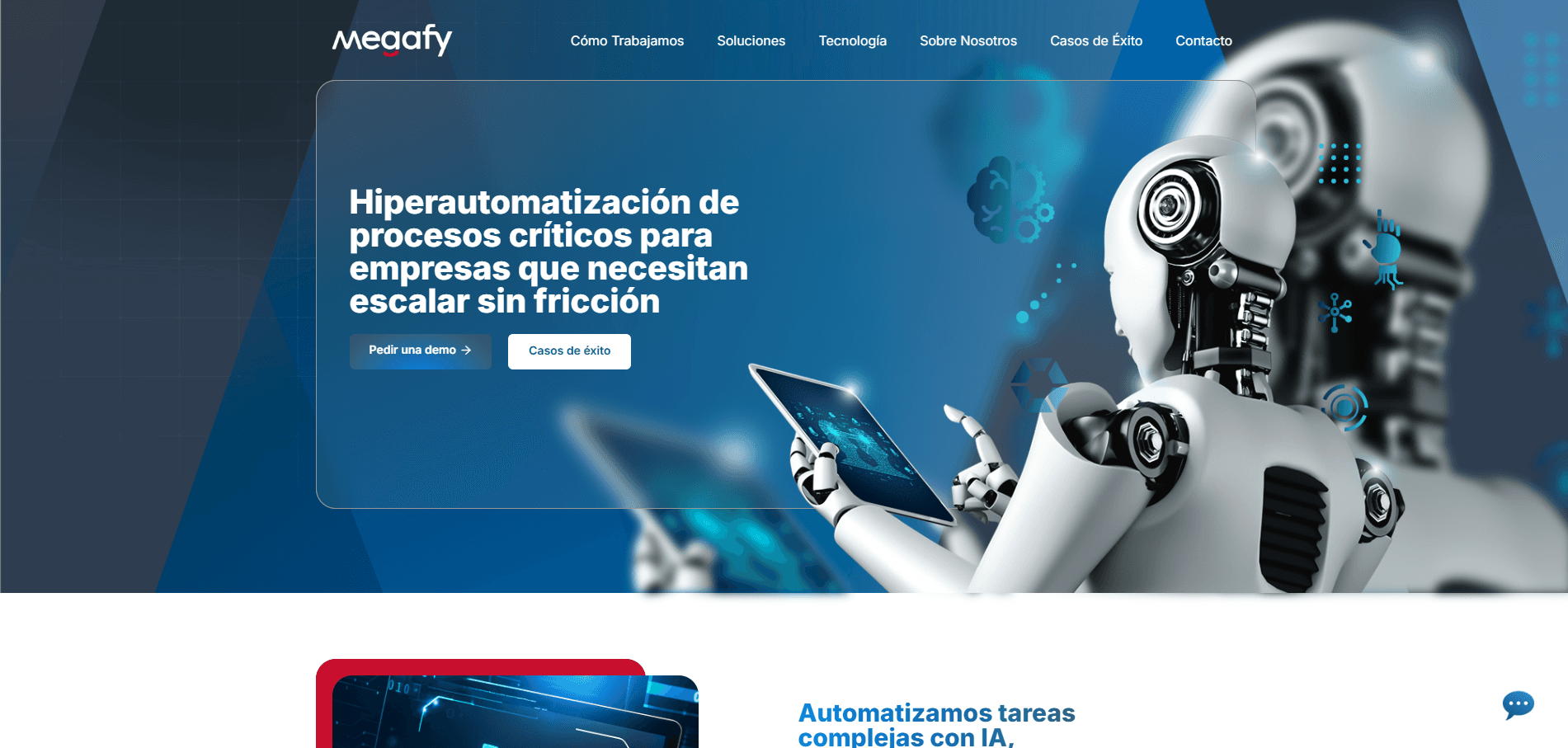 Sitio institucional con chatbot